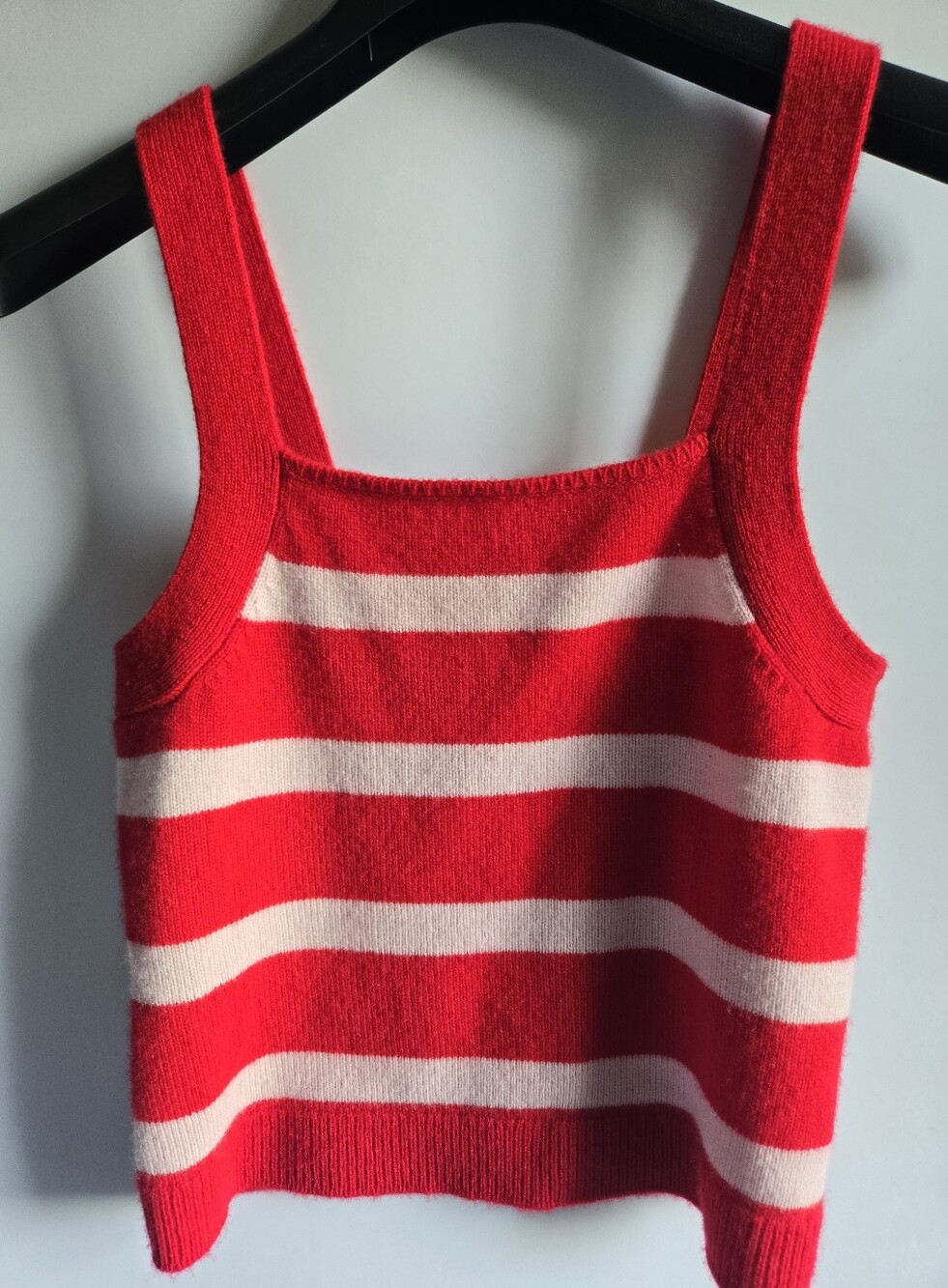 Cashmere  Striped Knit Tank Top
